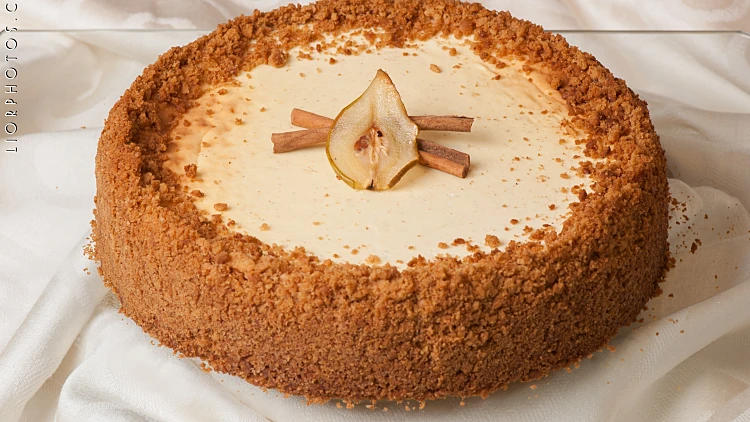 עוגת גבינה ואגסים