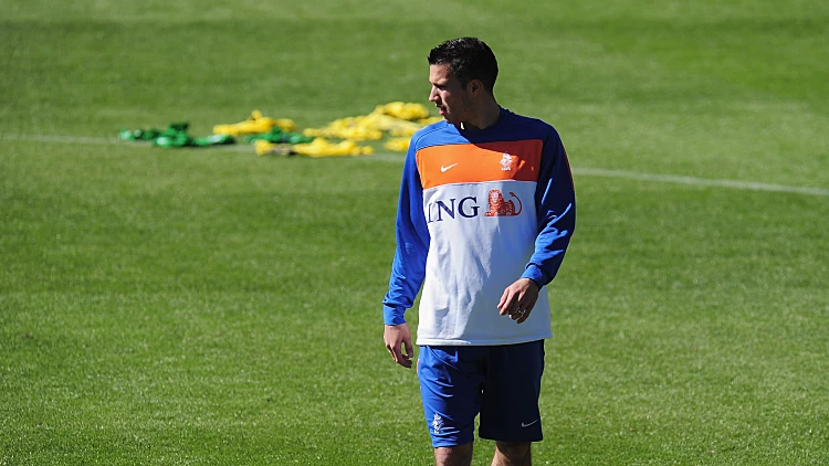 רובין ואן פרסי באימון נבחרת הולנד