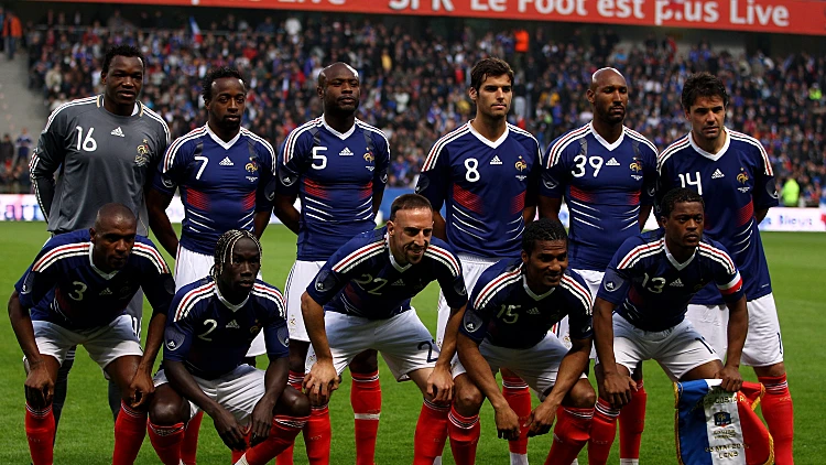 תמונה קבוצתית נבחרת צרפת מונדיאל 2010