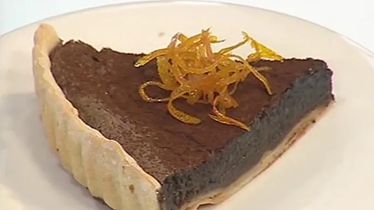 טארט שוקולד עם קליפות תפוז מסוכרות