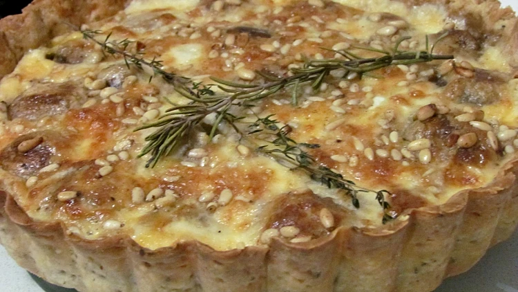 קיש בטטה ופטריות