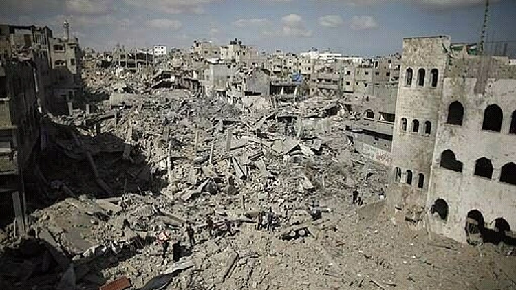 הרס בשכונת שג'אעיה בעקבות תקיפות צה"ל