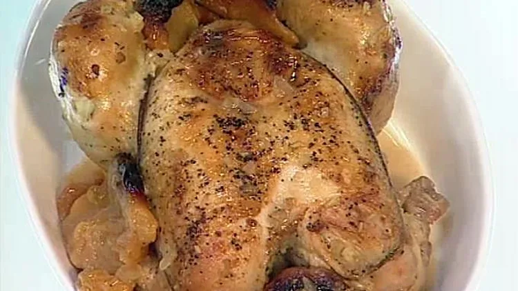 עוף בתנור עם אגסים