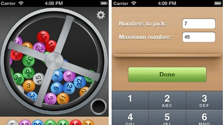 אפליקציה Lotto Machine בוחרת את המספרים של הלוטו