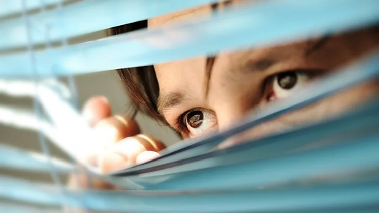 מישהו מציץ מבעד לתריסים