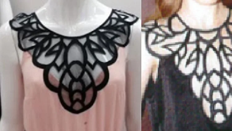 שמלות של גדי אלימלך (מימין) ושל רנואר, שנקבע כי העתיקה ממנו