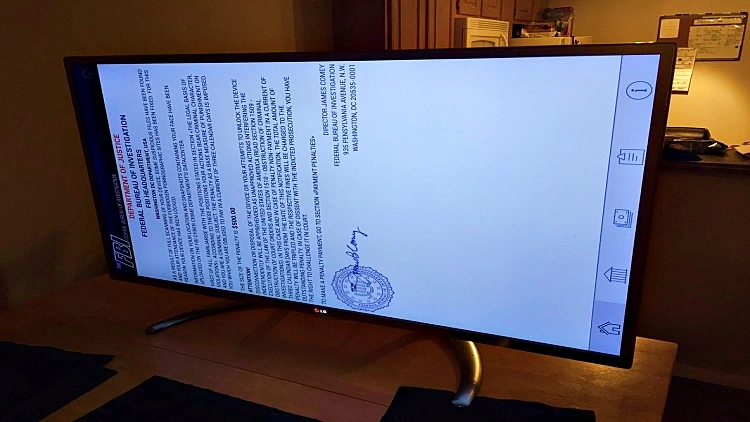 טלויזיה שנפגעה מתוכנת כופר