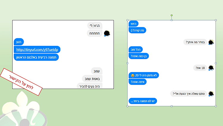 הודעות שנשלחו לחיילי צה"ל מפרופילים פיקטיביים