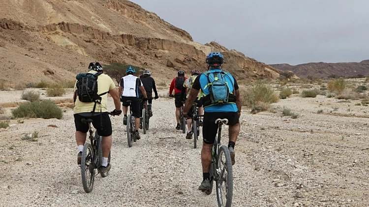 רוכבי אופניים בקטע מצפה רמון- בארות