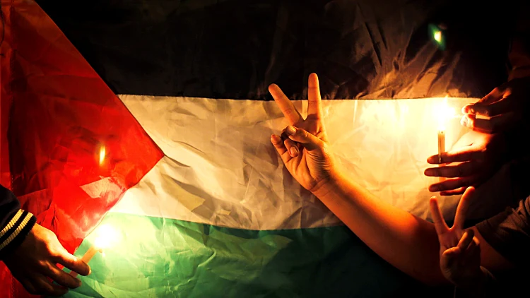 ילדים פלסטינים במחאה ברצועת עזה