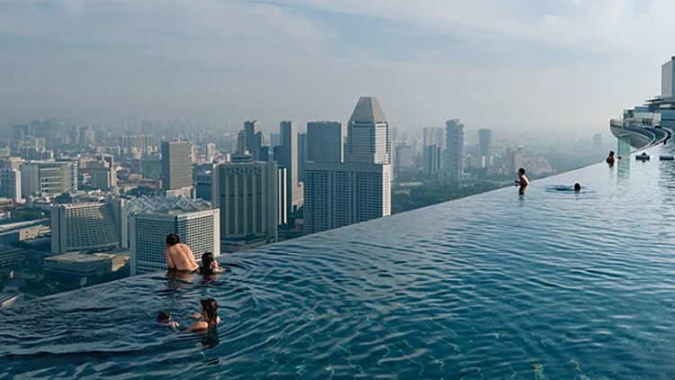 Infinity pool in Singapore at Marina Bay Sands resort
