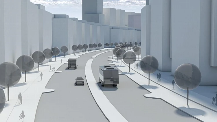 הדמיית הרחוב בשכונה