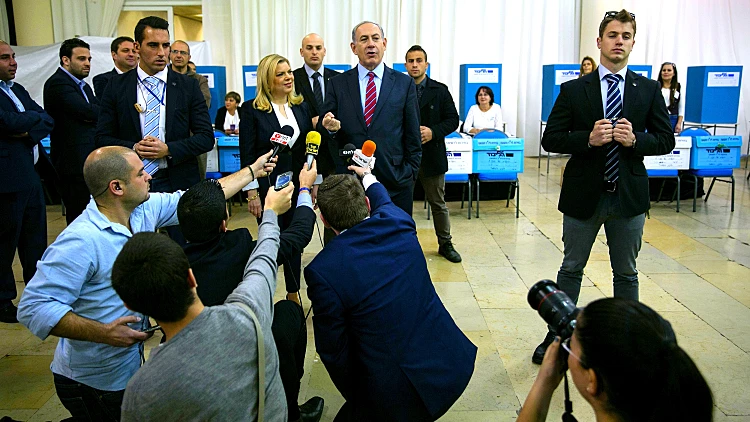 בנימין ושרה נתניהו בקלפי בפריימריז