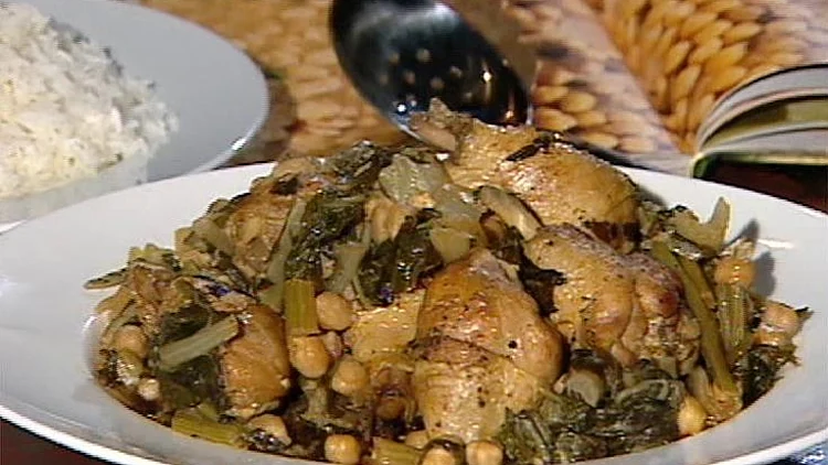 שוקי עוף עם גרגירי חומוס