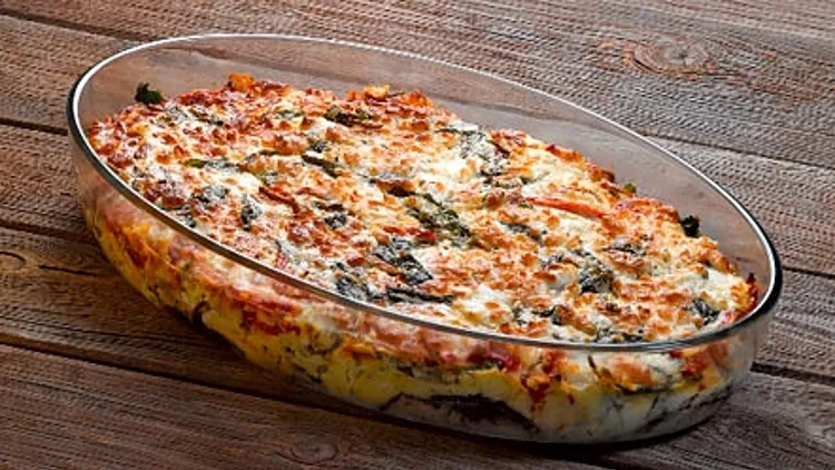 מאפה פטריות ופלפלים