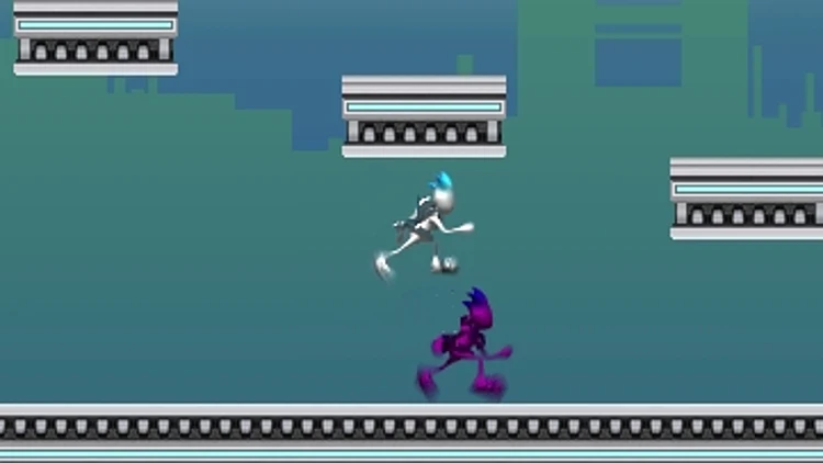 שני ילדים מצויירים רצים