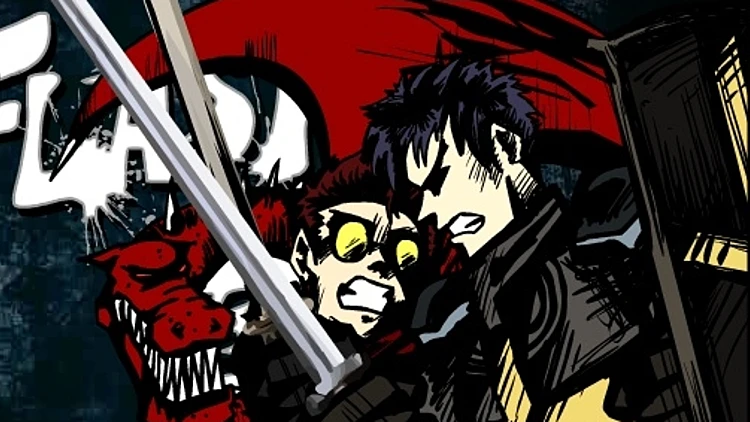 שני אנשים מצויירים נלחמים