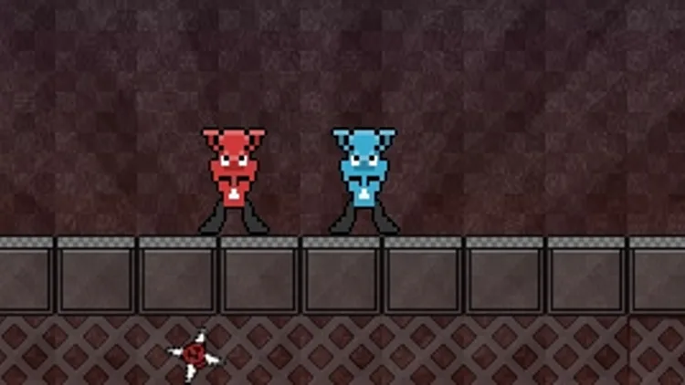 שני שדונים קטנים מצויירים מחזיקים פסלונים