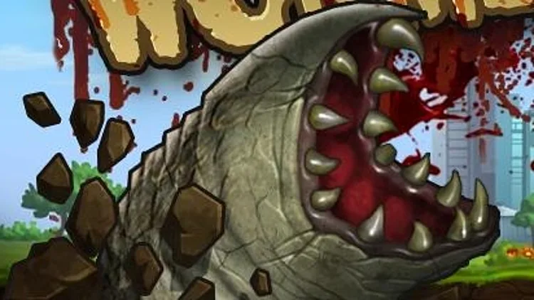 תולעת מצויירת ענקית עם שיניים