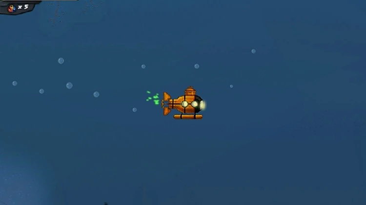 צוללת מצויירת במעמקי הים