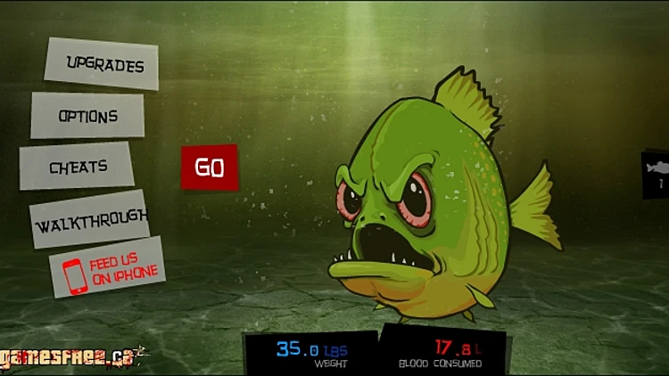 דג פיראנה ירוק מצוייר