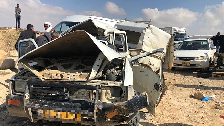 זירת תאונת הדרכים בכביש 80