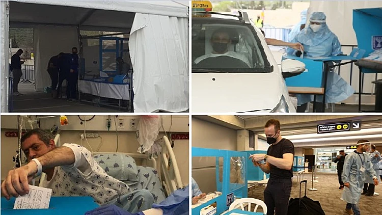 מצביעים בנתב"ג ובמחלקות הקורונה: בחירות בצל המגפה • תיעוד