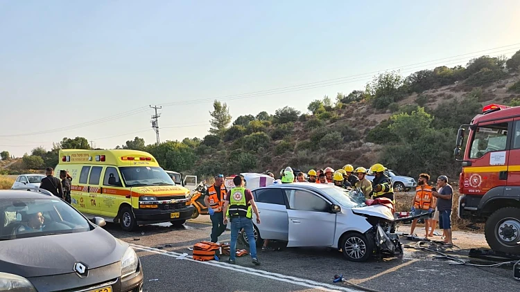 זירת התאונה סמוך לירושלים