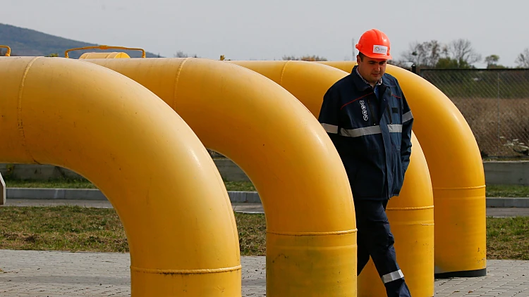 A View Shows A Gas Metering Station Near Berehove
