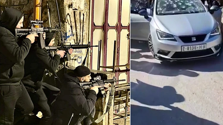 עוצרים ליד הרכב - ויורים: תיעוד חיסול המחבלים בשכם בשבוע שעבר