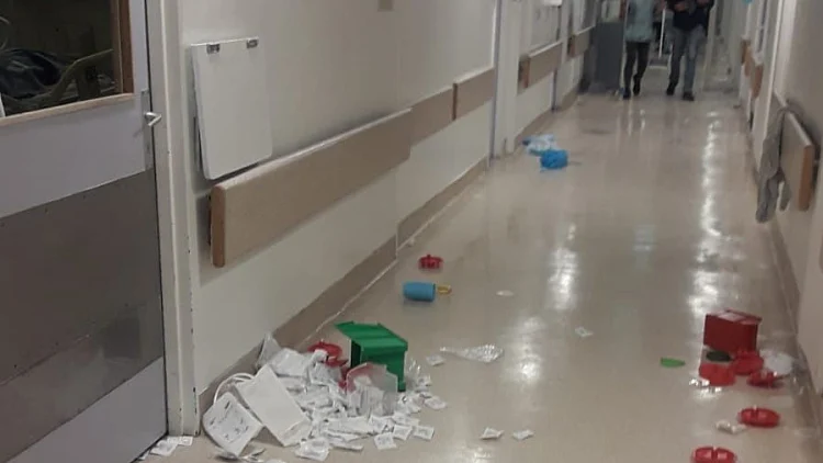 הנזק שנגרם בביה"ח הדסה הר צופים בעקבות אירוע האלימות