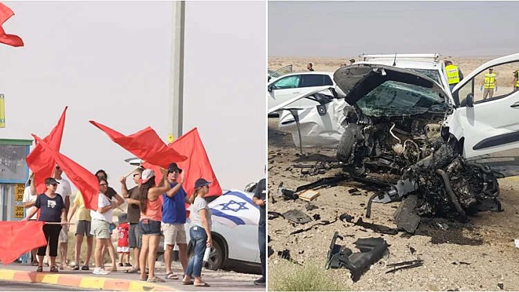 "די להרוגים, להרחיב את כביש 90": מחאה בערבה אחרי התאונה הקטלנית