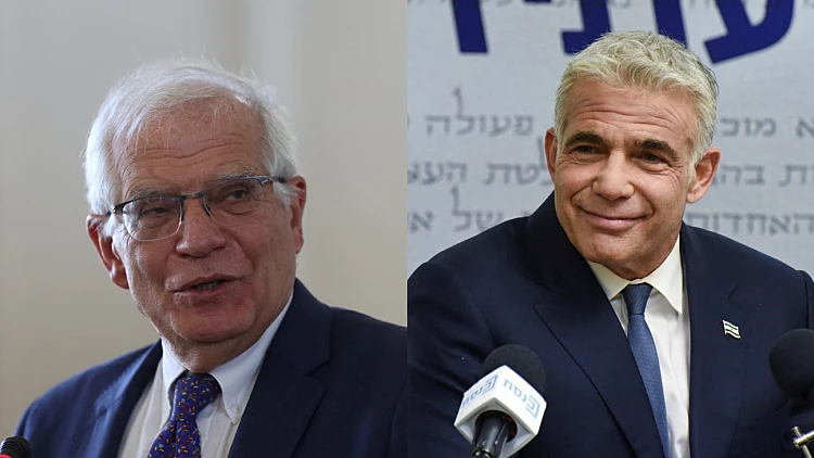 יאיר לפיד ושר החוץ של האיחוד האירופי ג'וזף בורל