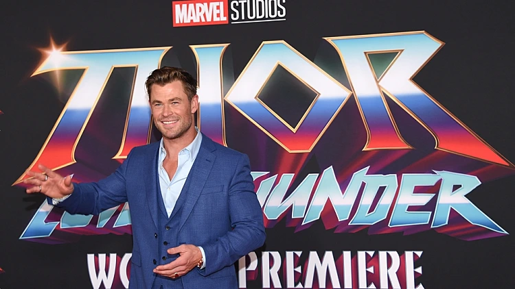 כריס המסוורת' בהשקת הסרט THOR: Love and Thunder