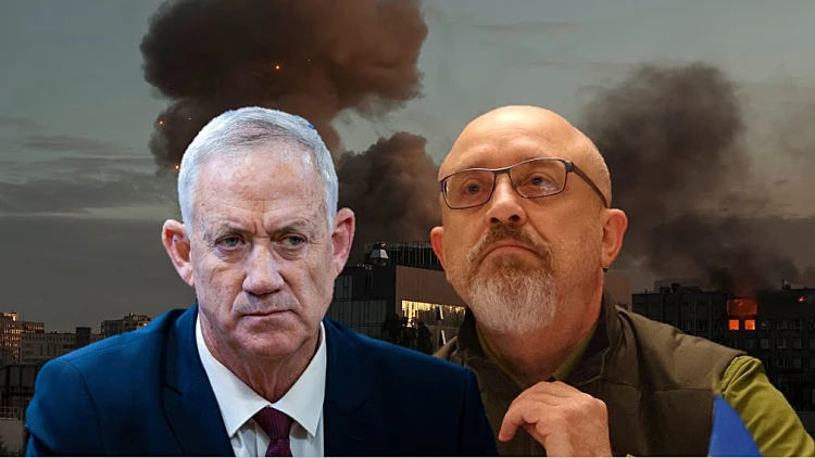 שר ההגנה האוקראיני אולכסיי רזניקוב ושר הביטחון בני גנץ