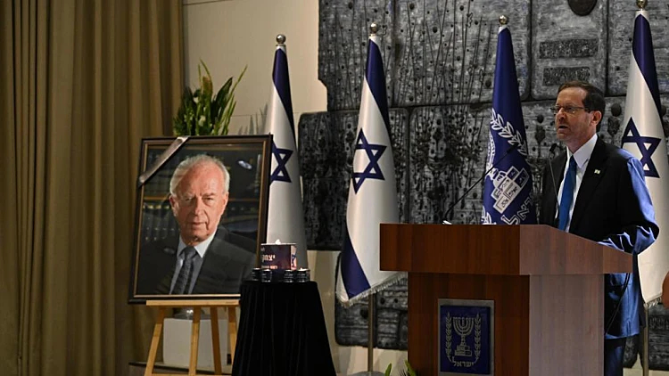 נשיא המדינה יצחק הרצוג בטקס האזכרה ליצחק רבין