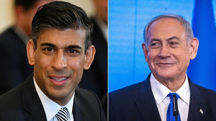 ראש הממשלה בנימין נתניהו וראש ממשלת בריטניה רישי סונאק