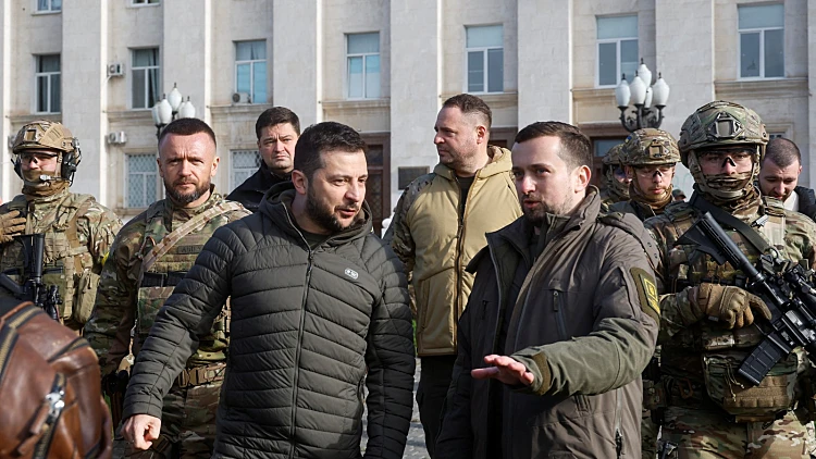 נשיא אוקראינה ולודימיר זלנסקי בחרסון