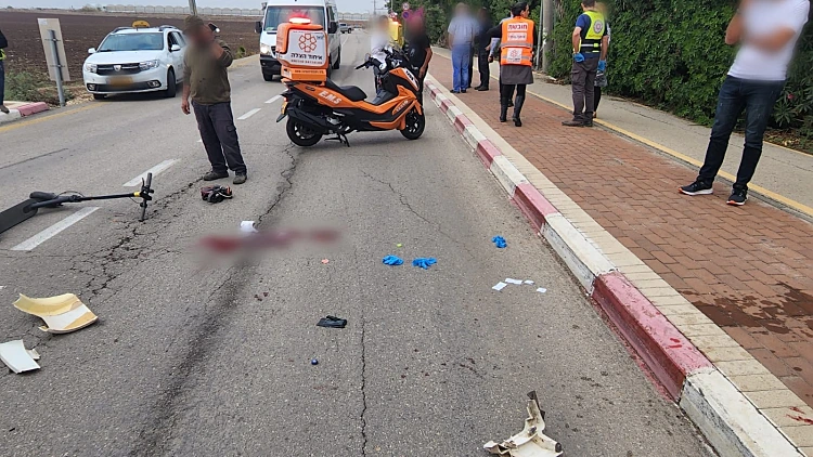 זירת התאונה בכביש 3936 סמוך לחפץ חיים