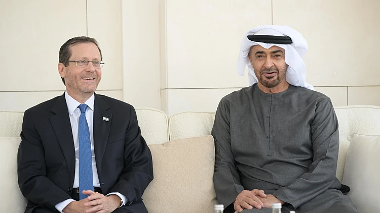 הנשיא יצחק הרצוג ונשיא איחוד האמירויות שייח' מוחמד בן זאיד