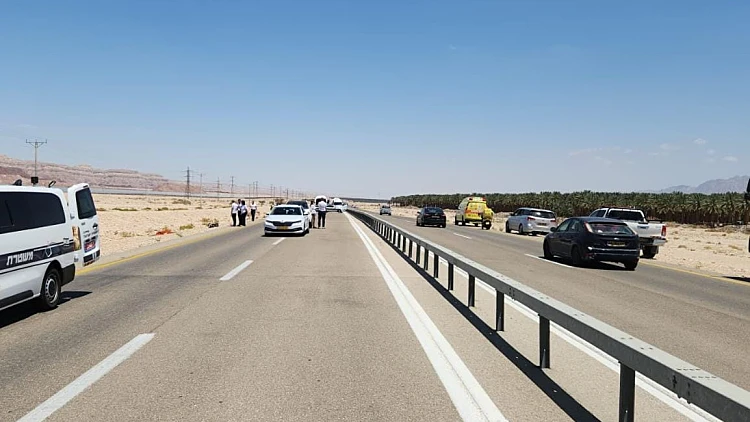 זירת התאונה בכביש 90