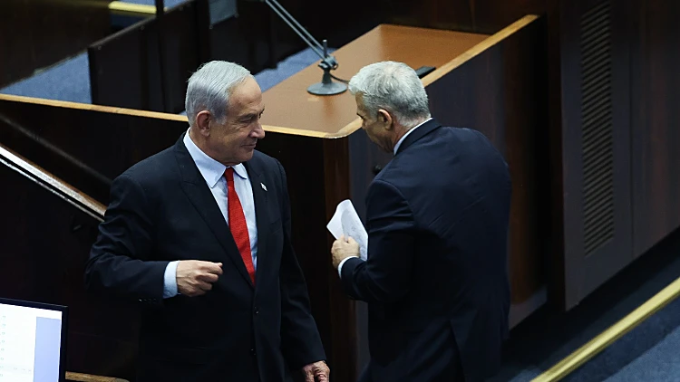 נתניהו ולפיד במליאה