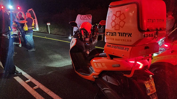 זירת התאונה בכביש 92 סמוך לעין גב