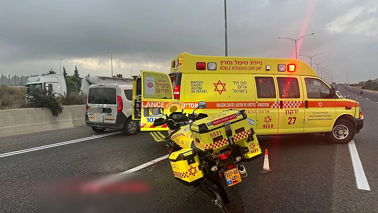 זירת התאונה בכביש 6