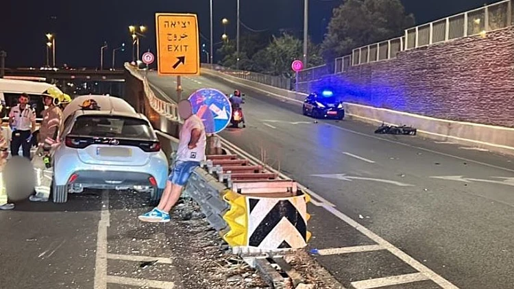 זירת התאונה בכביש 1