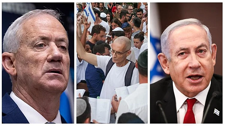 רה"מ תקף את "מפגיני השמאל שהתפרעו"; גנץ: "מחולל שנאה"