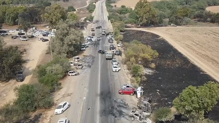 תמונות רחפן חושפות: ממדי ההרס באזור מסיבת הטבע ליד רעים