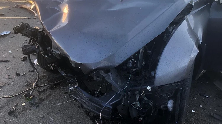 זירת התאונה בכביש 4