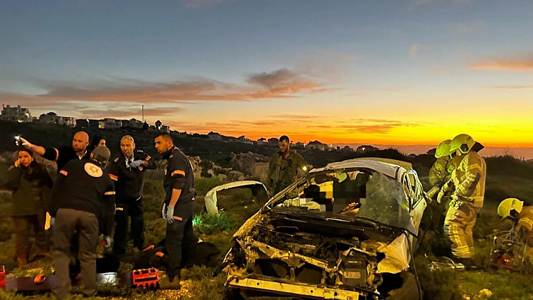 זירת התאונה בכביש 60