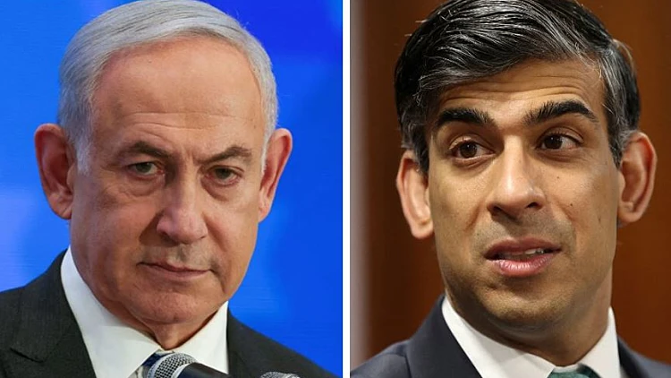 ראש הממשלה בנימין נתניהו וראש ממשלת בריטניה רישי סונאק